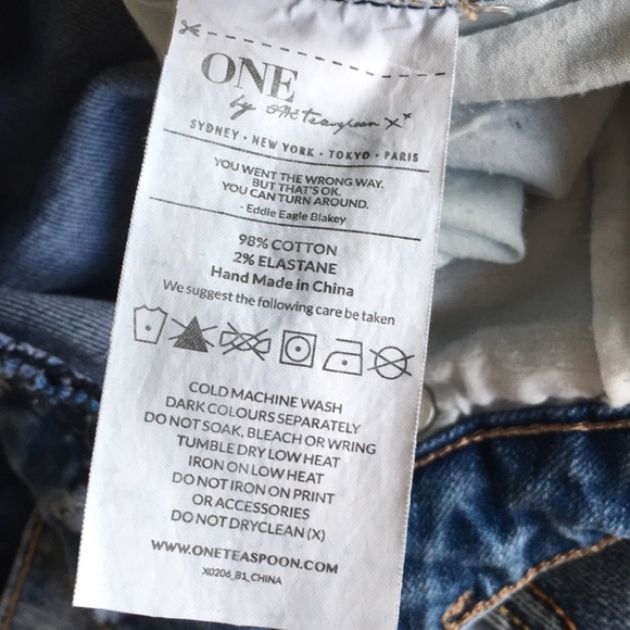 ONE TEASPOON DENIM “YARD BIRDS” SKINNY JEANS HIDDEN BUTTON FLY RAW HEM - Picture 15 of 15